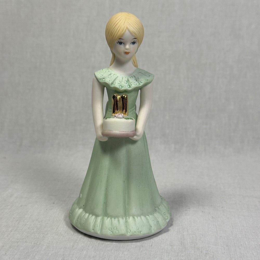 Growing up Birthday Girls Blonde Hair Age 11 With Cake Enesco Ceramic - Picture 1 of 4